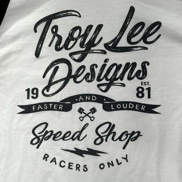 Troy Lee Designs TLD Long Sleeve Raglan T-Shirt Tee White/Black womens M - Picture 8 of 9